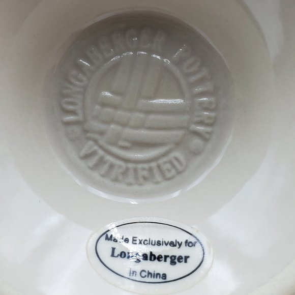 Longaberger Pottery Woven Traditions Red Footed Pedestal Latte Mug - Picture 7 of 7